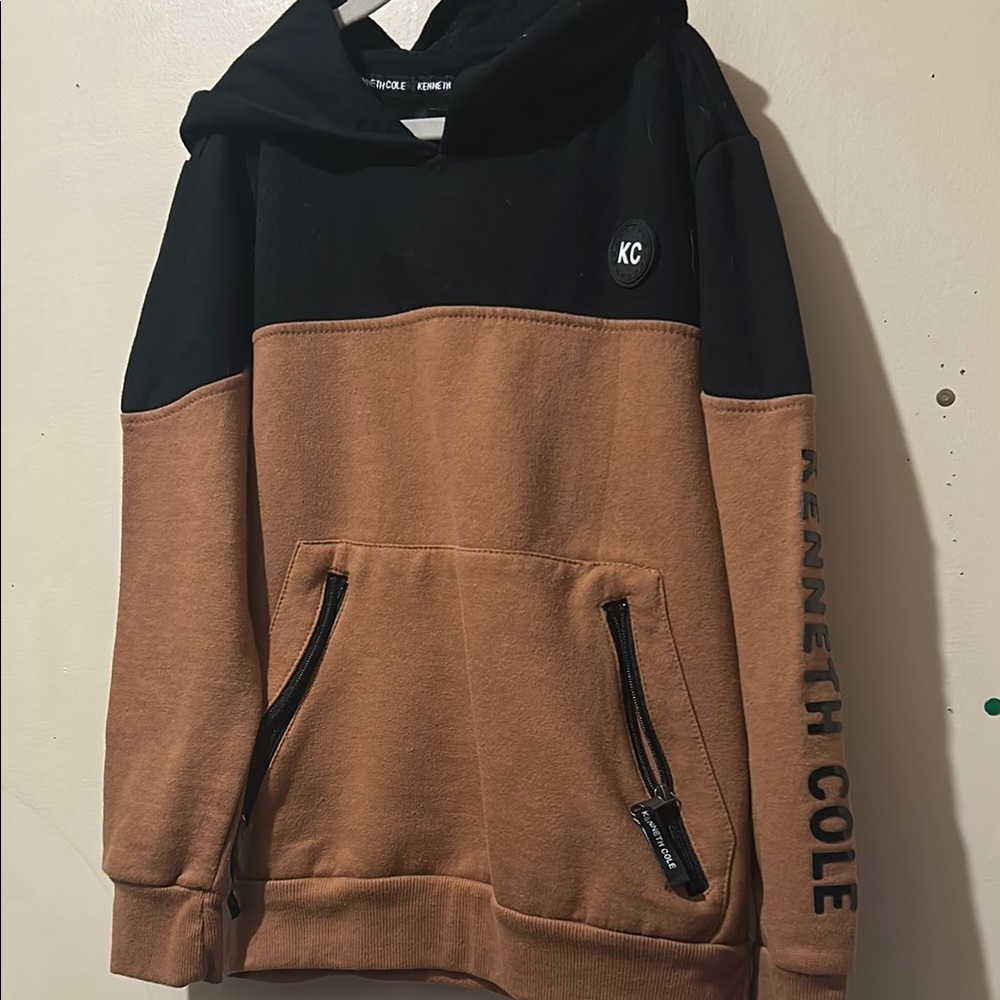 Kenneth Cole Black and Brown Hoodie Sweatshirt